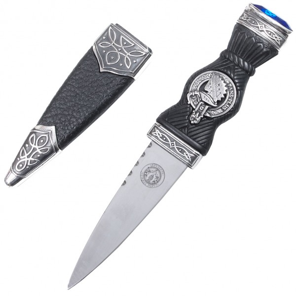 Clan crest sgian dubh available in over 300 Scottish and Irish names. Made in Scotland. Scottish Treasures