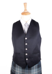 5-button argyle waistcoat with silk back. Made in Scotland. Scottish Treasures