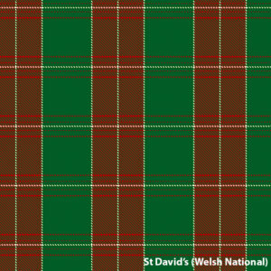 St Davids Welsh National Tartan. Made in Wales. Available in kilts, ties and so much more. Scottish Treasures 