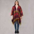 100% Lambswool ruana/serape. Shown in Buchanan Berry