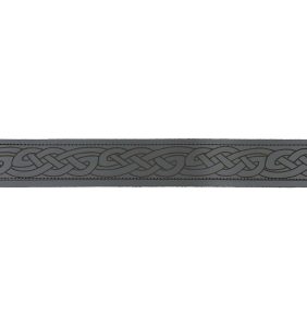 Intertwined celtic knots with no beginning or end are hand embossed onto this leather belt. Made in Scotland. Scottish Treasures