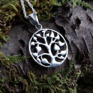 Tree of life celtic pendant in silver with 16-18 inch adjustable chain. Scottish Treasures