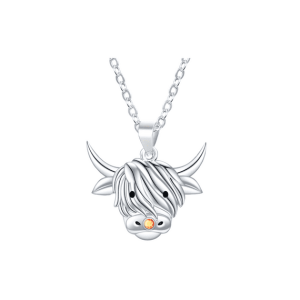 Lovely silver Highland Cow pendance with adjustable 16-18 inch chain. Scottlsh Treasures