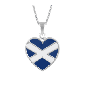 Scottish heard pendant depicting the Saltire flag. Enamel and silver. Scottish Treasures