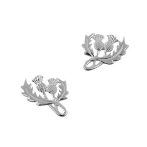 Silver Earrings depicting the emblem of Scotland, the thistle. Scottish Treasures