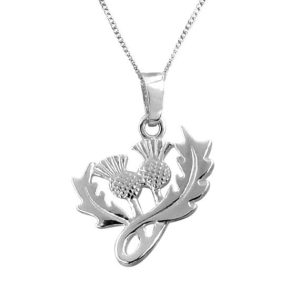 Scottish Thistle Pendant, silver, 16-18 inche chain. Scottish Treasures