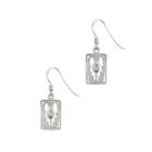 Scottish thistle rectangular earrings with earring wire. Silver. Scottish Treasures