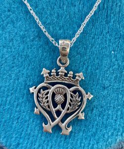 Luckenbooth Pendant with heart and crown. Silver. Traditional Scottish design. Scottish Treasures