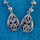 Oval trinity knot celtic earrings. Silver. Comes gift boxed. Scottish Treasures