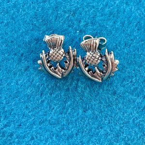 Thistle stud earrings, silver. Scottish Treasures