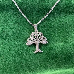 Tree of Life Pendant, Silver. Adjustable 16-18 inch chain.