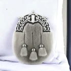 Sapphire Mink dress sporran with stunning open design cantle and antique finished tassels to match. Made in Scotland for Scottish Treasures